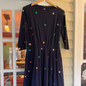 eShakti polka dot cotton knit dress